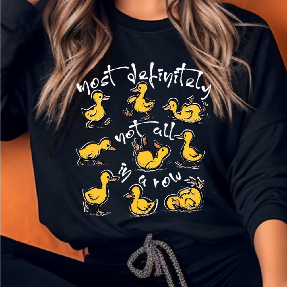 Gildan Black Sweatshirt with Yellow Duck Print